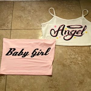 Cute crop top Fashion (2 pieces together)